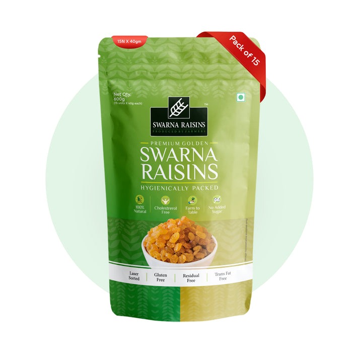 Swarna Raisins 40gms (Pack of 30) 100% Pure Premium Thompson Seedless Golden Raisins
